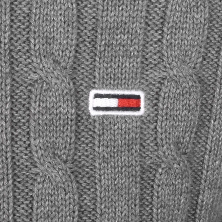 Alternative Image for ProductTommy Jeans Crew Neck Cable Knit Jumper Grey3